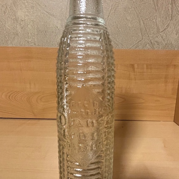 Vintage 1920 Orange Crush Ribbed Glass Pop Bottle - Picture 3 of 4